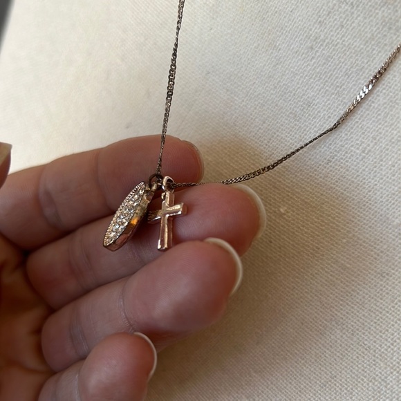 Beautiful Charming Charlie rose gold tone cross necklace - Picture 3 of 5